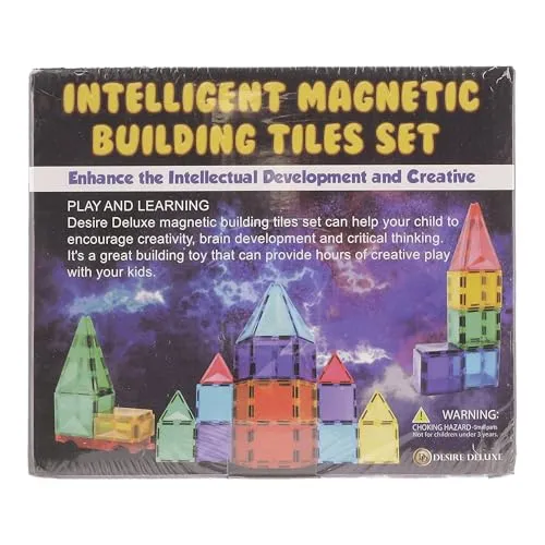 Desire Deluxe Set tessere magnetiche - Gioco Educativo per bambini e bambine - Età 3 4 5 6 7 anni - Impara con le costruzioni - 57 pz