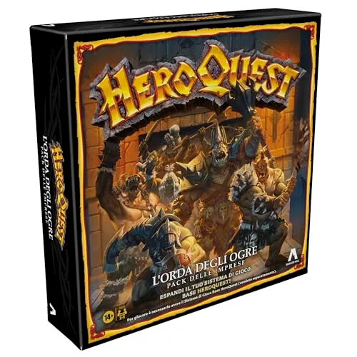 Avalon Hill, HeroQuest, pack delle Imprese L'Orda degli Ogre, gioco per roleplay, per giocare è necessario avere il Sistema di Gioco Base HeroQuest - Versione Italiana