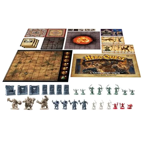 Avalon Hill, HeroQuest, pack delle Imprese L'Orda degli Ogre, gioco per roleplay, per giocare è necessario avere il Sistema di Gioco Base HeroQuest - Versione Italiana