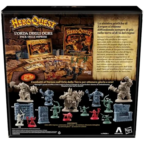 Avalon Hill, HeroQuest, pack delle Imprese L'Orda degli Ogre, gioco per roleplay, per giocare è necessario avere il Sistema di Gioco Base HeroQuest - Versione Italiana