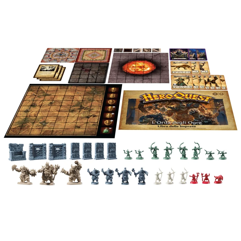 Avalon Hill, HeroQuest, pack delle Imprese L'Orda degli Ogre, gioco per roleplay, per giocare è necessario avere il Sistema di Gioco Base HeroQuest - Versione Italiana