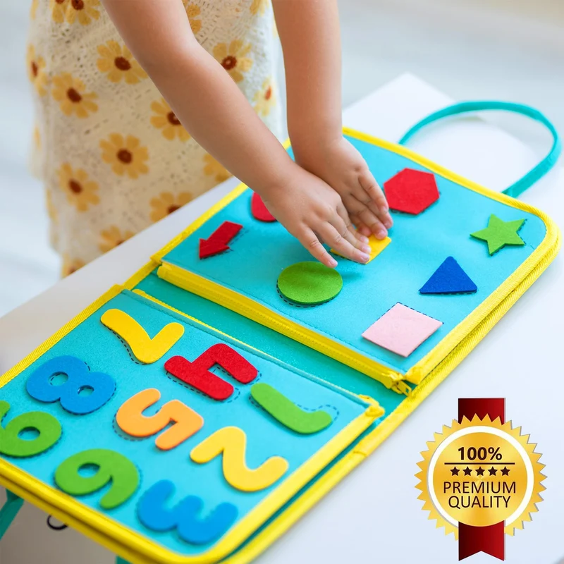 LUDAZON® Valigetta Montessori per lo Sviluppo delle Capacità Intellettive, Busy Board 1 2 3 4 5 Anni, Intrattiene per ore a Casa, al Ristorante, e in Viaggio. GUARDA IL VIDEO