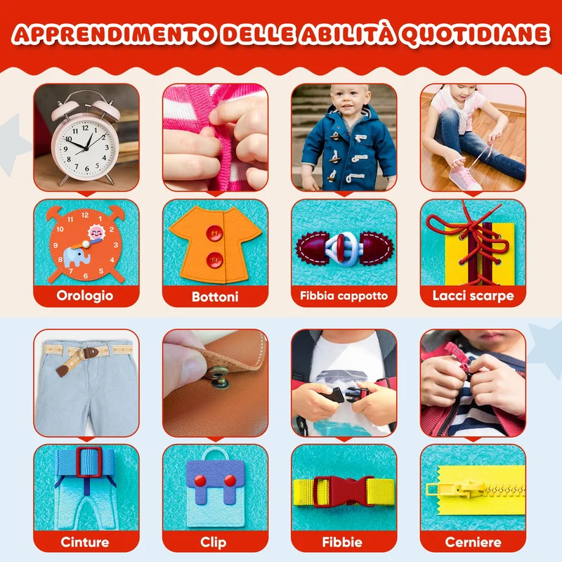 LUDAZON® Valigetta Montessori per lo Sviluppo delle Capacità Intellettive, Busy Board 1 2 3 4 5 Anni, Intrattiene per ore a Casa, al Ristorante, e in Viaggio. GUARDA IL VIDEO