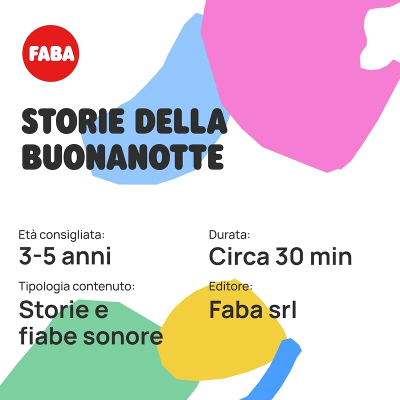 FABA Personaggio Sonoro – Storie della buonanotte – Storie e fiabe sonore – Giocattolo con Contenuto Educativo, Bambini e bambine 3-5 anni, Versione Italiana