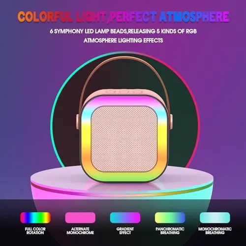 Dislocati Microfono Karaoke per Bambini, Regalo Bambina 4-12 Anni Microfono Bambini Giochi Bambina 4-12 Anni Karaoke con Microfono Bluetooth Regalo Ragazza Giocattoli Bambina 4-12 Anni