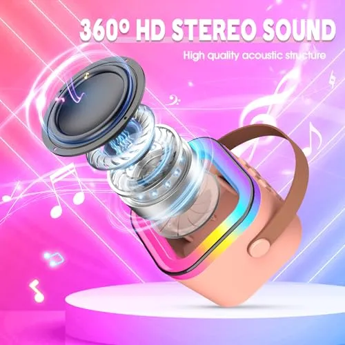 Dislocati Microfono Karaoke per Bambini, Regalo Bambina 4-12 Anni Microfono Bambini Giochi Bambina 4-12 Anni Karaoke con Microfono Bluetooth Regalo Ragazza Giocattoli Bambina 4-12 Anni