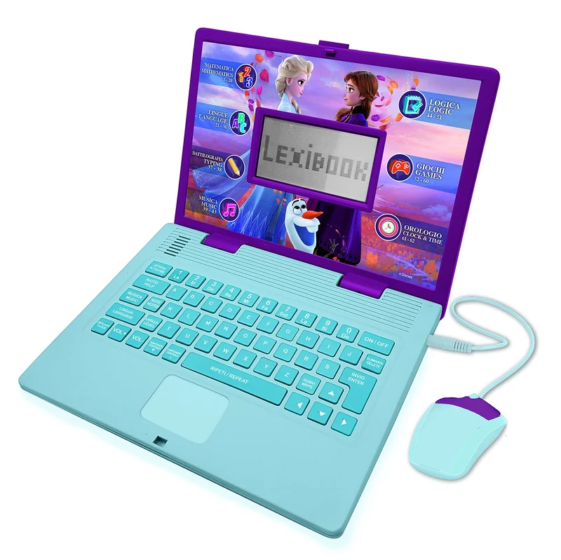 Lexibook Disney Frozen 2 Computer Portatile Educativo Bilingue Italiano/Inglese 124 attività Matematica Logica Musica Orologio JC598FZi5 3+anni