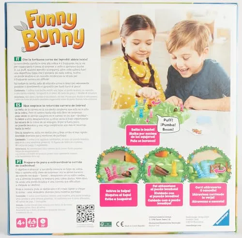 Ravensburger - Funny Bunny, Gioco da Tavolo, 2-4 Giocatori, Idea Regalo per Bambini e Bambine 4+ Anni, Edizione in Italiano