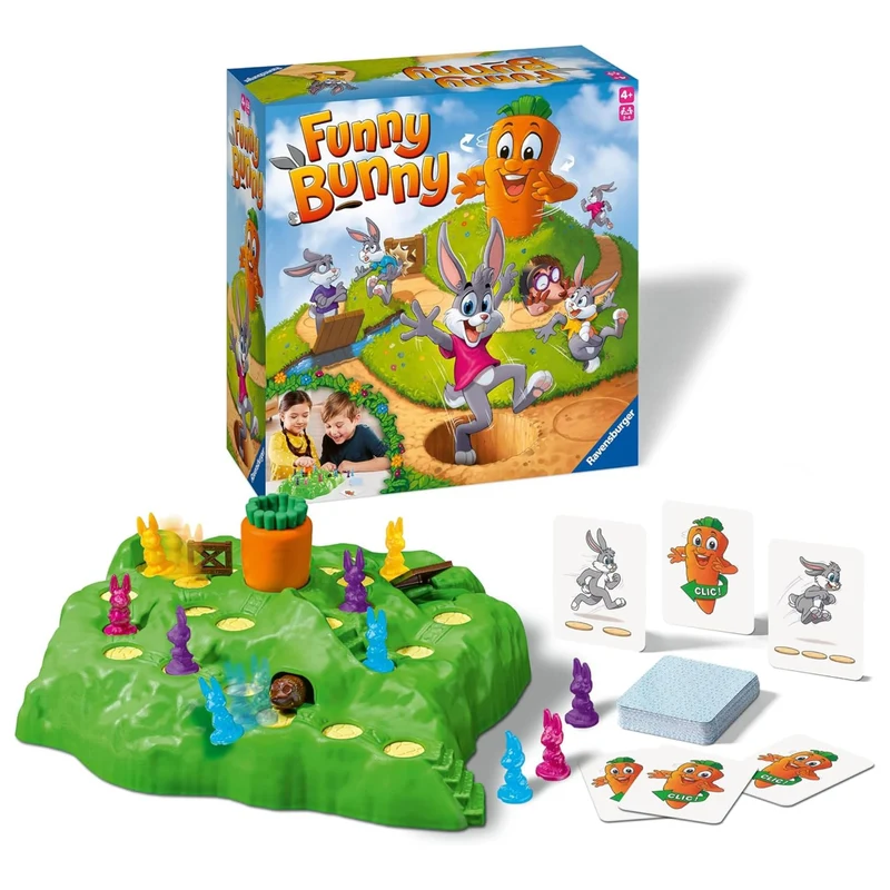 Ravensburger - Funny Bunny, Gioco da Tavolo, 2-4 Giocatori, Idea Regalo per Bambini e Bambine 4+ Anni, Edizione in Italiano