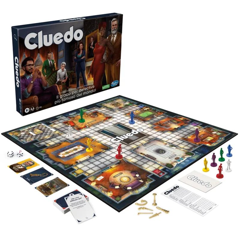 Cluedo Classico Refresh (Gioco in Scatola, Hasbro Gaming), Regali di Halloween per Bambini e Bambine da 8 Anni, Cluedo Rivisitato per 2-6 Giocatori, Giochi del Mistero e Investigativi per la Famiglia