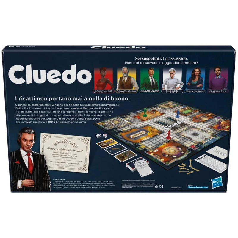 Cluedo Classico Refresh (Gioco in Scatola, Hasbro Gaming), Regali di Halloween per Bambini e Bambine da 8 Anni, Cluedo Rivisitato per 2-6 Giocatori, Giochi del Mistero e Investigativi per la Famiglia