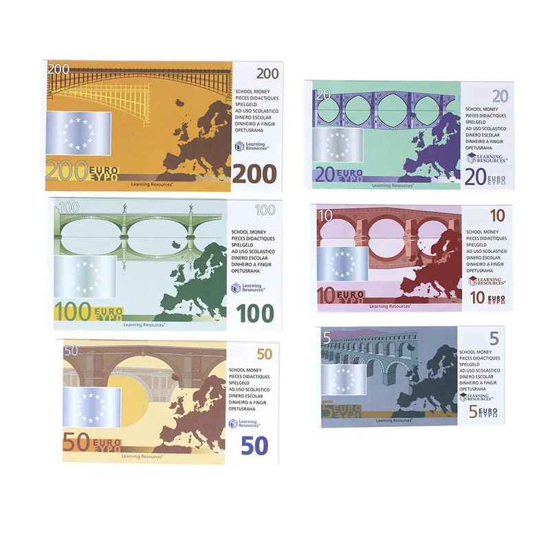 Learning Resources Euro Learning Pack Di Risorse Per L'Apprendimento, Set Di 60 Banconote