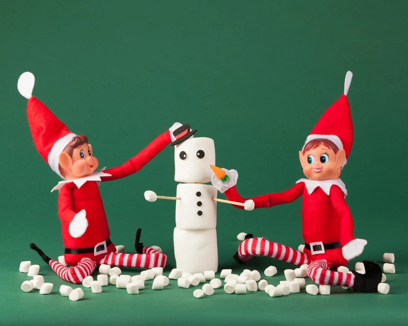 Toyland® Elves Behavin Badly - Set di 2-12 pollici Elfo Ragazza e Elfo Ragazzo Peluche con Gambe Lunghe, Corpo Morbido e Testa in Vinile - Novità Giocattoli Natalizi