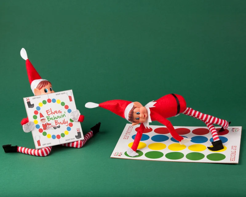 Toyland® Elves Behavin Badly - Set di 2-12 pollici Elfo Ragazza e Elfo Ragazzo Peluche con Gambe Lunghe, Corpo Morbido e Testa in Vinile - Novità Giocattoli Natalizi