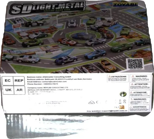 TOYABI 21 pezzi Macchinine per Bambini Set, 10 Macchinine Metallo con Lanciatore/Blocco Stradale/Tappeto da Gioco per Bambini/Borsa per il Trasporto, Ragazzi e Ragazze 2, 3, 4 Anni e Più