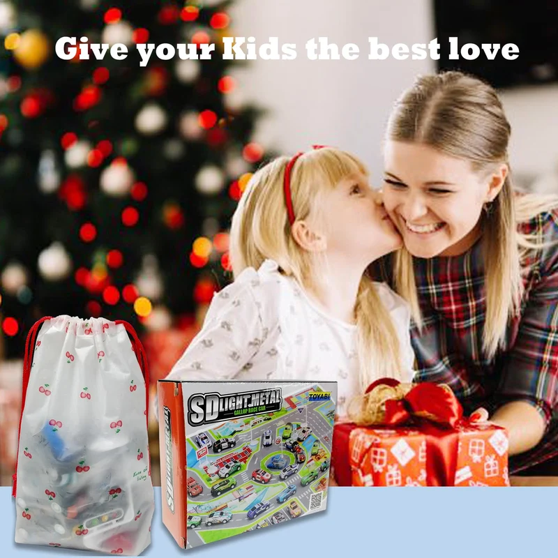 TOYABI 21 pezzi Macchinine per Bambini Set, 10 Macchinine Metallo con Lanciatore/Blocco Stradale/Tappeto da Gioco per Bambini/Borsa per il Trasporto, Ragazzi e Ragazze 2, 3, 4 Anni e Più