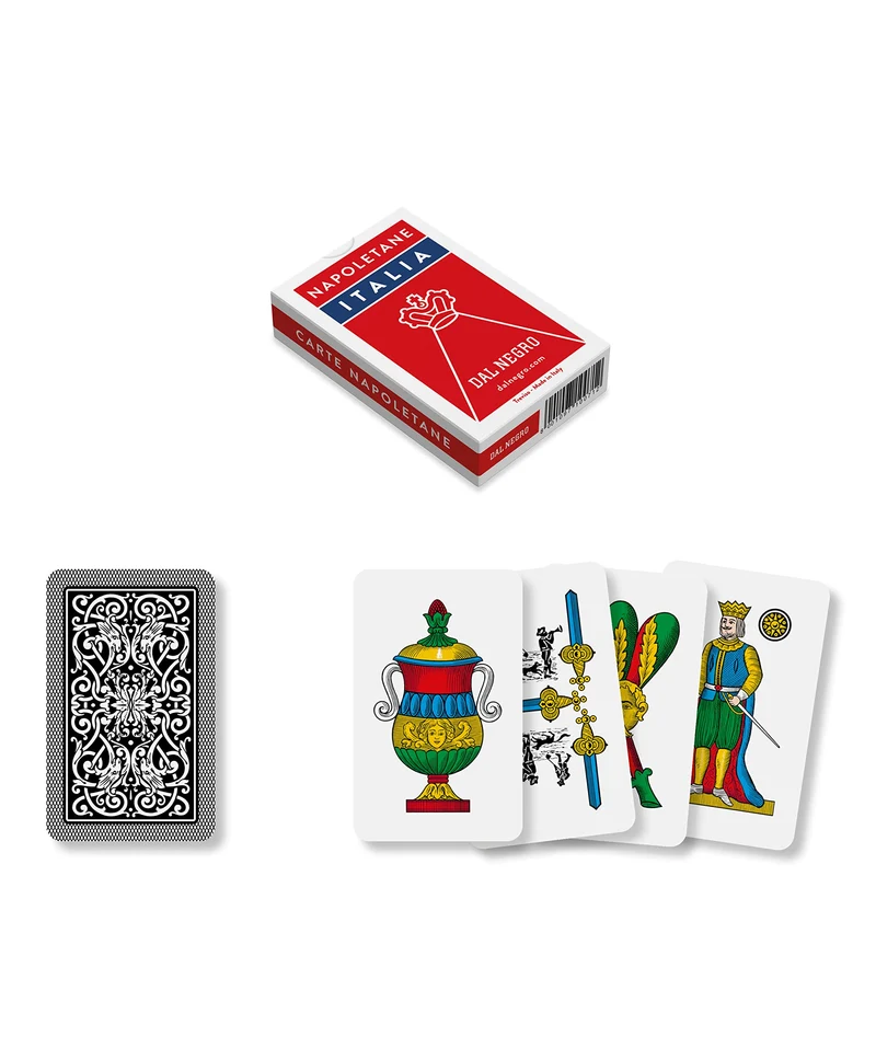 Dal Negro 10071 - Napoletane Italia Carte da Gioco Regionali, Astuccio Rosso, dai 3 anni in su