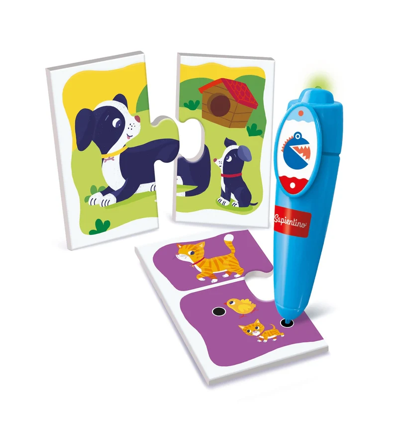 Clementoni Sapientino - Penna Interattiva Cuccioli, Gioco Educativo Elettronico 2-3 Anni, Flashcard Animali e Penna Parlante per Sviluppare Logica e Linguaggio, Made in Italy, Lingua Italiana, 16380