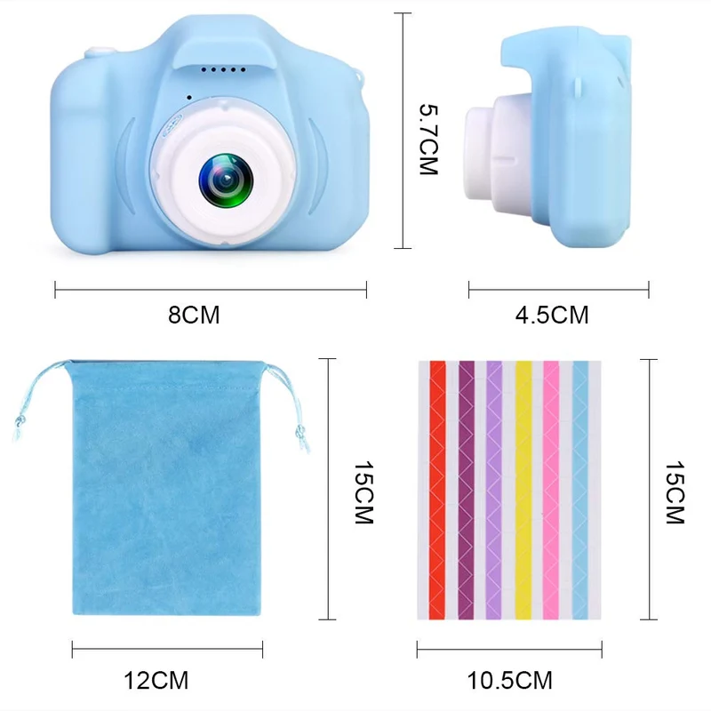 Faburo Macchina Fotografica Bambini con Scheda SD 32 GB, Fotocamera Bambini Portatile, Ricaricabile Fotocamera Digital Bambini, Videocamera Regalo di Compleanno/Natale per Bambini(Blu)