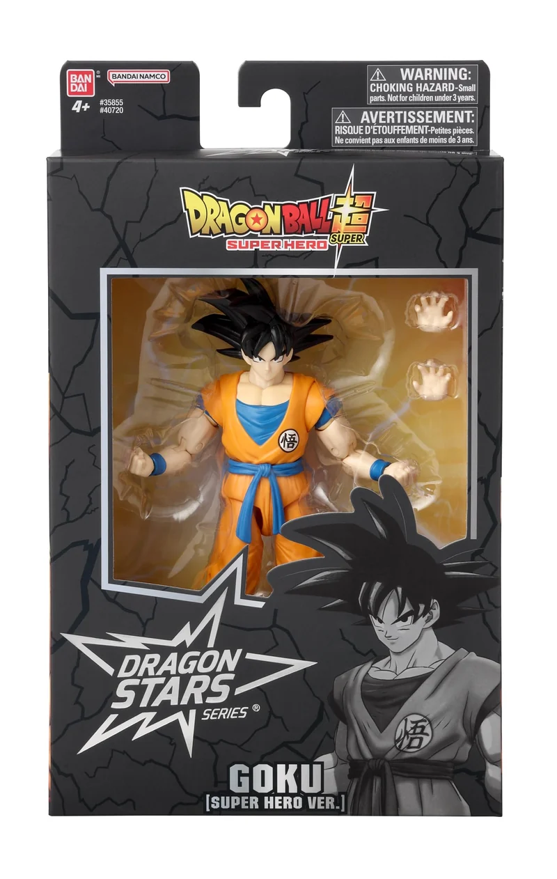 Dragon Ball Super Bandai Super Hero - Figurina Dragon Star 17 cm - Goku - Licenza ufficiale Dragon Ball - Figurina articolata Goku - Giocattolo per bambini 4 anni e + - 40720