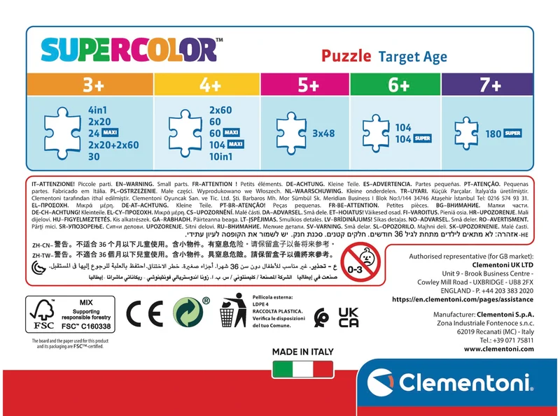 Clementoni - Puzzle per Bambini 60 Pezzi Supercolor, per Bambini 4+ Anni, Illustrazione con Personaggi Marvel Avengers, Supereroi, Idea Regalo, Made in Italy, 33,5x23,5 cm, 26193