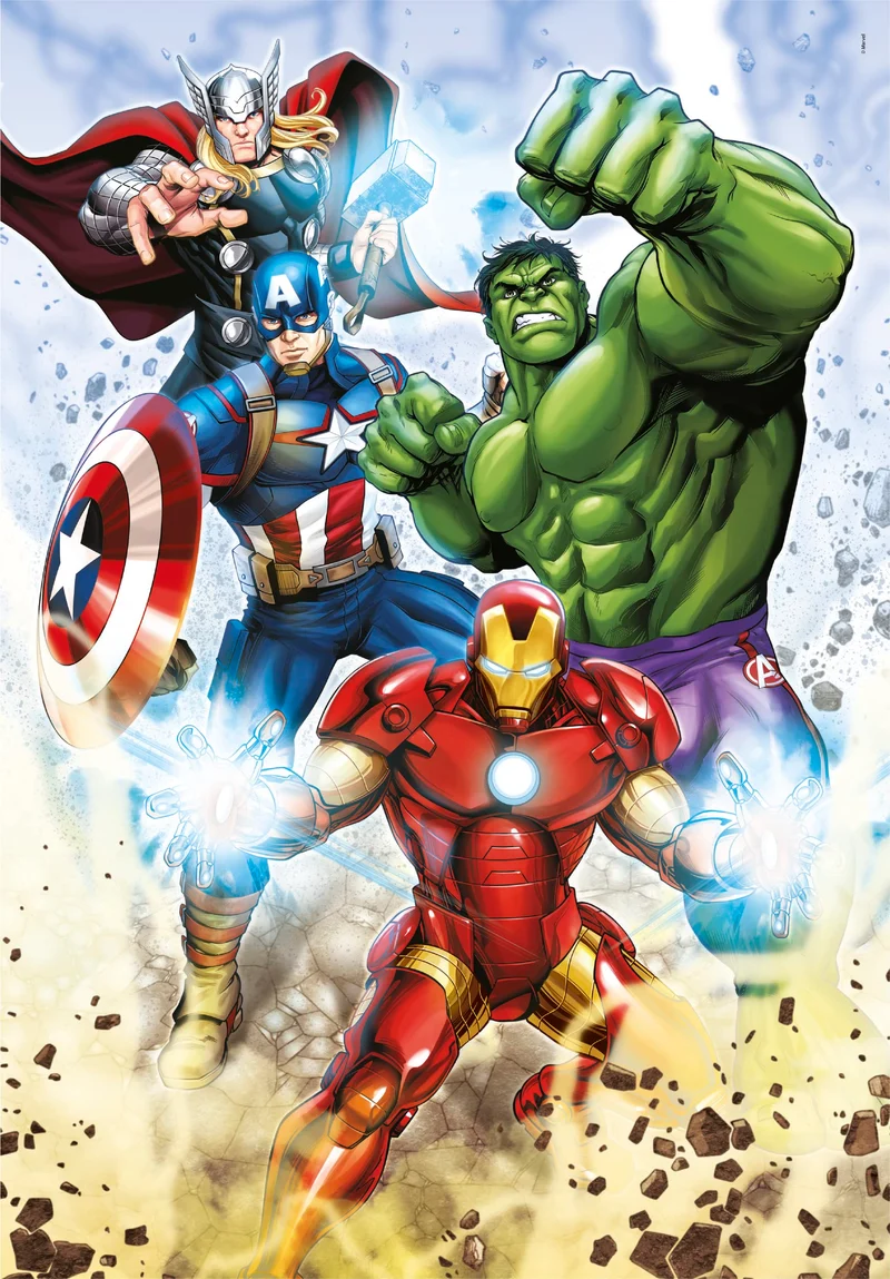 Clementoni - Puzzle per Bambini 60 Pezzi Supercolor, per Bambini 4+ Anni, Illustrazione con Personaggi Marvel Avengers, Supereroi, Idea Regalo, Made in Italy, 33,5x23,5 cm, 26193