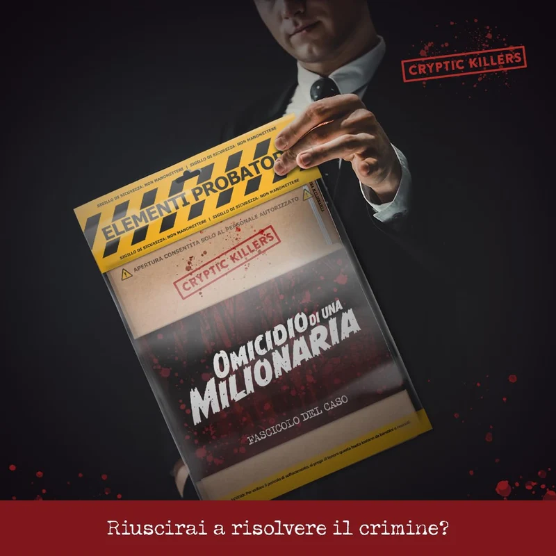 Detective gioco investigative – Caso da risolvere italiano – Un Mistero di omicidio e un Caso da risolvere – Giochi da tavolo adulti 14+ - Omicidio di una milionaria - Cryptic Killers