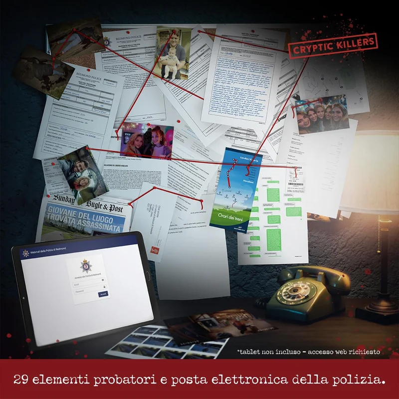Detective gioco investigative – Caso da risolvere italiano – Un Mistero di omicidio e un Caso da risolvere – Giochi da tavolo adulti 14+ - Omicidio di una milionaria - Cryptic Killers