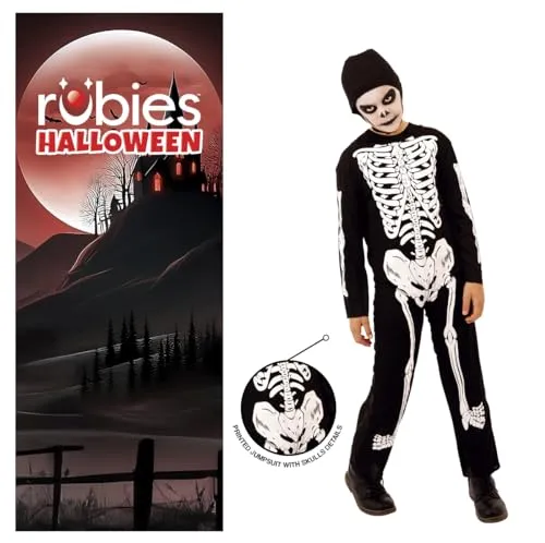 Rubies Costume Skelito per bambino e bambina, Tuta stampato e cappuccio, Ufficiale, Scheletro, Skeletons per Halloween, Feste e Cosplay
