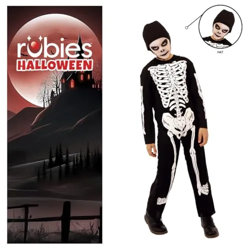 Rubies Costume Skelito per bambino e bambina, Tuta stampato e cappuccio, Ufficiale, Scheletro, Skeletons per Halloween, Feste e Cosplay