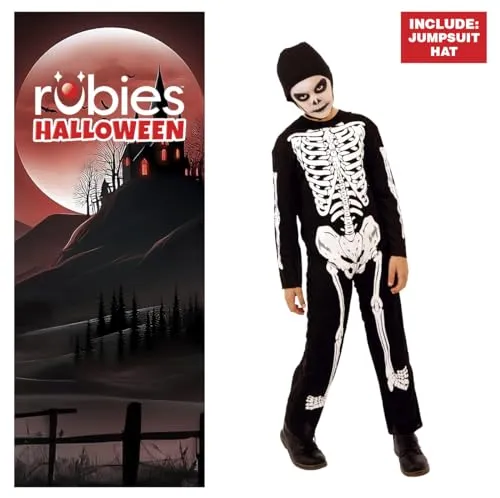 Rubies Costume Skelito per bambino e bambina, Tuta stampato e cappuccio, Ufficiale, Scheletro, Skeletons per Halloween, Feste e Cosplay