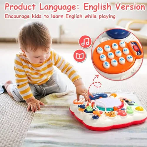 Giochi Bambini 1 Anno - Tavolo Multiattivita Bambini con Suoni e Luci Giochi Montessori 1 Anno Tavolino Bambini Gioco Bimbo Interattivo 1 Anno Strumenti Musicali Bambini Regalo Bimba Bimbo 1 2 3 Anno