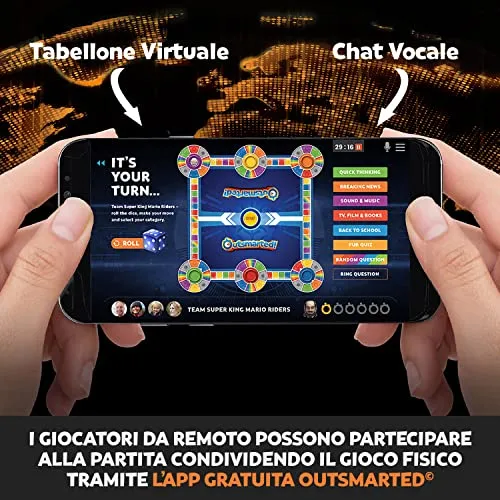 OUTSMARTED! Il gioco da tavolo con quiz per famiglie dal vivo | Età 8+ | Per 2 a 24 giocatori (Outsmarted edizione 2024)