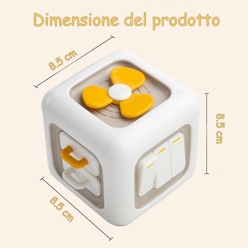 Loyzico Cubo Occupato 6 in 1, Giocattoli per Bambini per Bambine di 1 Anno, Giochi Sensoriali Montessori, Giocattoli da Viaggio per Bambini da 1 a 3 Anni, Regali per Bambini da 12 Mesi in su