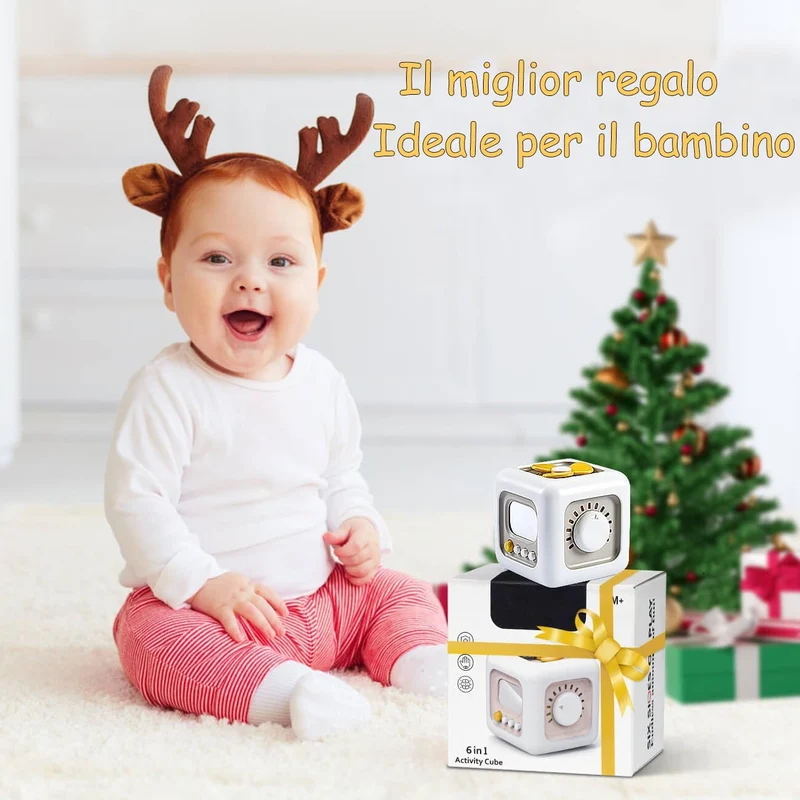 Loyzico Cubo Occupato 6 in 1, Giocattoli per Bambini per Bambine di 1 Anno, Giochi Sensoriali Montessori, Giocattoli da Viaggio per Bambini da 1 a 3 Anni, Regali per Bambini da 12 Mesi in su
