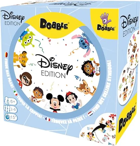 Asmodee - Dobble Disney Anniversary: 100 Years of Wonder - Divertente Gioco da Tavolo per Tutta la Famiglia con i Personaggi Disney, 2-8 Giocatori, 6+ Anni, Edizione in Italiano