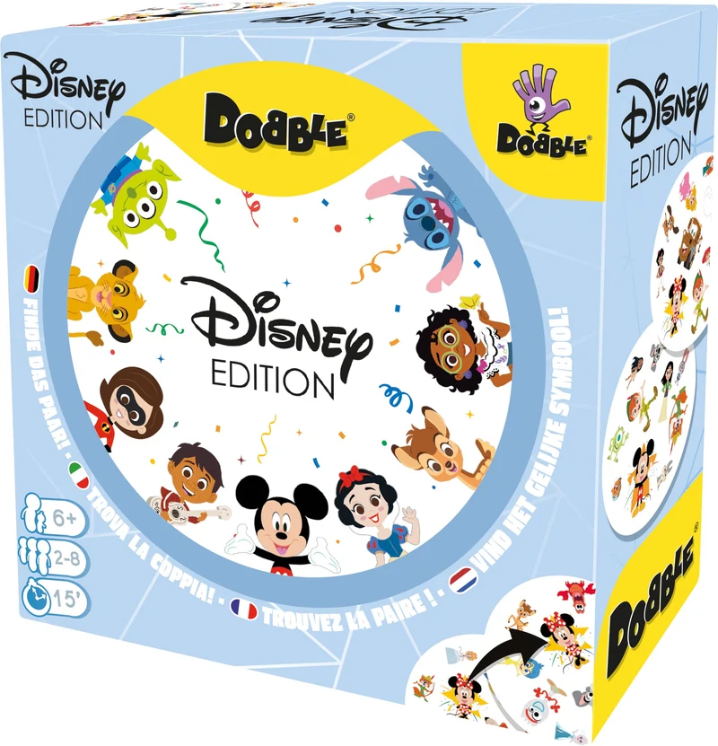 Asmodee - Dobble Disney Anniversary: 100 Years of Wonder - Divertente Gioco da Tavolo per Tutta la Famiglia con i Personaggi Disney, 2-8 Giocatori, 6+ Anni, Edizione in Italiano