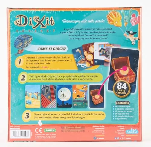 Asmodee: Dixit Odyssey, Gioco da Tavolo di Immaginazione e Fantasia, 3-12 Giocatori, 8+ Anni, Edizione in Italiano
