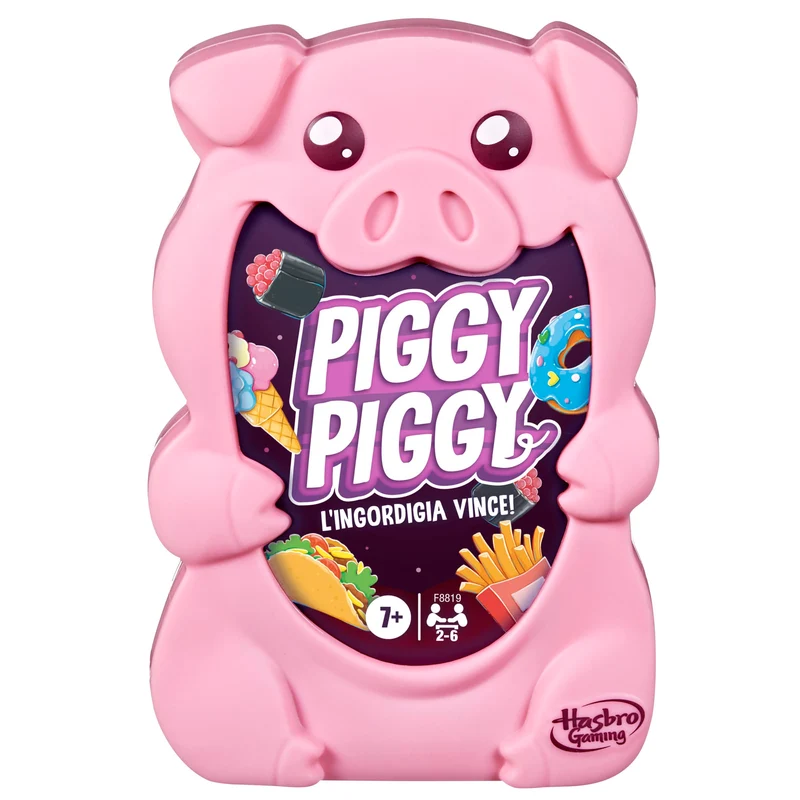 Piggy Piggy, gioco di carte, divertente e veloce gioco per famiglie, bambini, ragazzi e adulti, dai 7 anni in su, da 2 a 6 giocatori