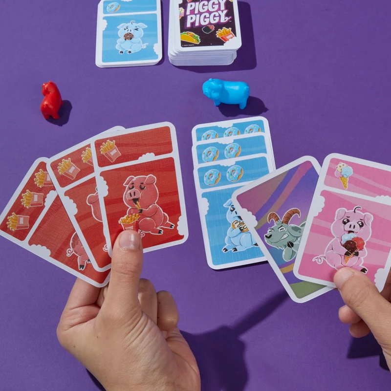 Piggy Piggy, gioco di carte, divertente e veloce gioco per famiglie, bambini, ragazzi e adulti, dai 7 anni in su, da 2 a 6 giocatori
