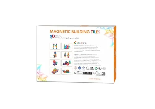 LeagoEra 50 Pezzi Costruzioni Magnetiche Giochi Bambini, Magneti per Ragazzi, Giocattoli 3 4 5 6 7 Anni