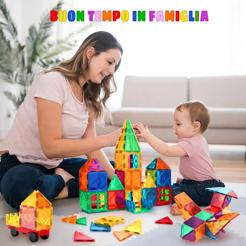 LeagoEra 50 Pezzi Costruzioni Magnetiche Giochi Bambini, Magneti per Ragazzi, Giocattoli 3 4 5 6 7 Anni
