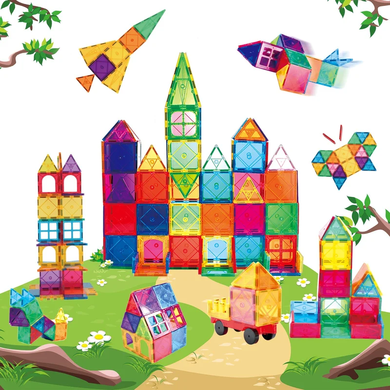 LeagoEra 50 Pezzi Costruzioni Magnetiche Giochi Bambini, Magneti per Ragazzi, Giocattoli 3 4 5 6 7 Anni