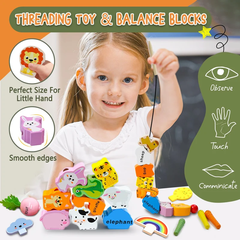 MutoToy ® Giochi Bambini 1 Anno, 6-in-1 Giochi Educativi Montessori 1 2 3 4 Anni, Giocattolo Educativo in Legno, Educativo Regalo Bambini per 1 2 3 4 Anni