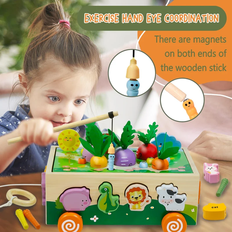 MutoToy ® Giochi Bambini 1 Anno, 6-in-1 Giochi Educativi Montessori 1 2 3 4 Anni, Giocattolo Educativo in Legno, Educativo Regalo Bambini per 1 2 3 4 Anni