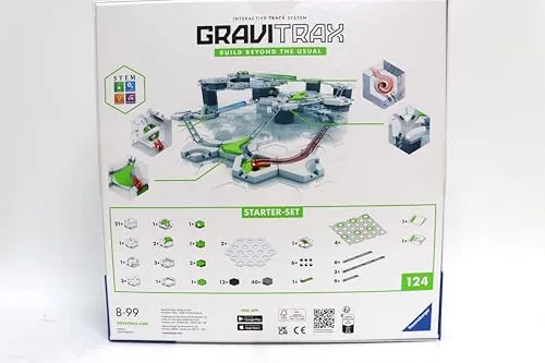 Ravensburger - GraviTrax Starter Kit, Pista di Biglie, Gioco Interattivo ed Educativo STEM, per Bambini 8+ Anni e Adulti, Compatibile con tutti i GraviTrax, 124 Pezzi