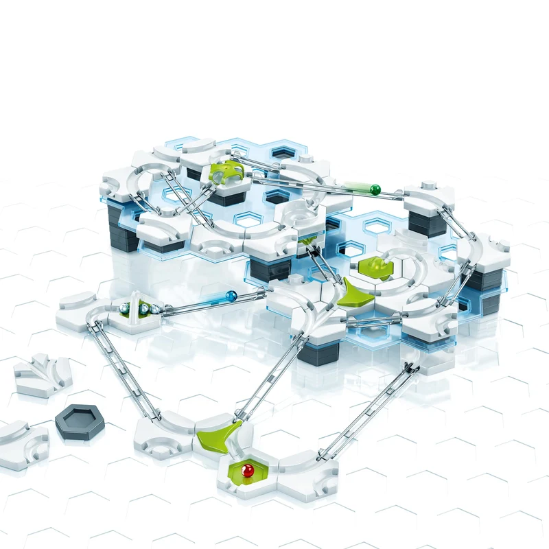 Ravensburger - GraviTrax Starter Kit, Pista di Biglie, Gioco Interattivo ed Educativo STEM, per Bambini 8+ Anni e Adulti, Compatibile con tutti i GraviTrax, 124 Pezzi