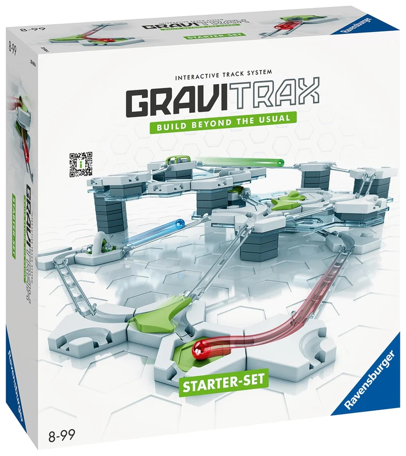 Ravensburger - GraviTrax Starter Kit, Pista di Biglie, Gioco Interattivo ed Educativo STEM, per Bambini 8+ Anni e Adulti, Compatibile con tutti i GraviTrax, 124 Pezzi