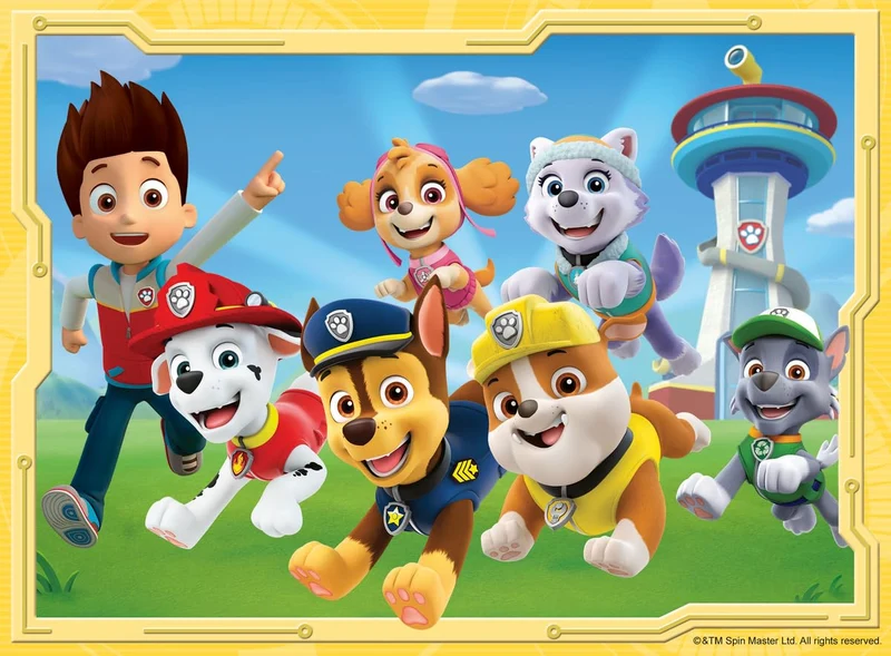 Ravensburger - Puzzle Paw Patrol B, Collezione 4 in a Box, Idea Regalo per Bambini 3+ Anni, Gioco Educativo e Stimolante, 4 Puzzle 12-16-20-24 Pezzi, 70x50 cm
