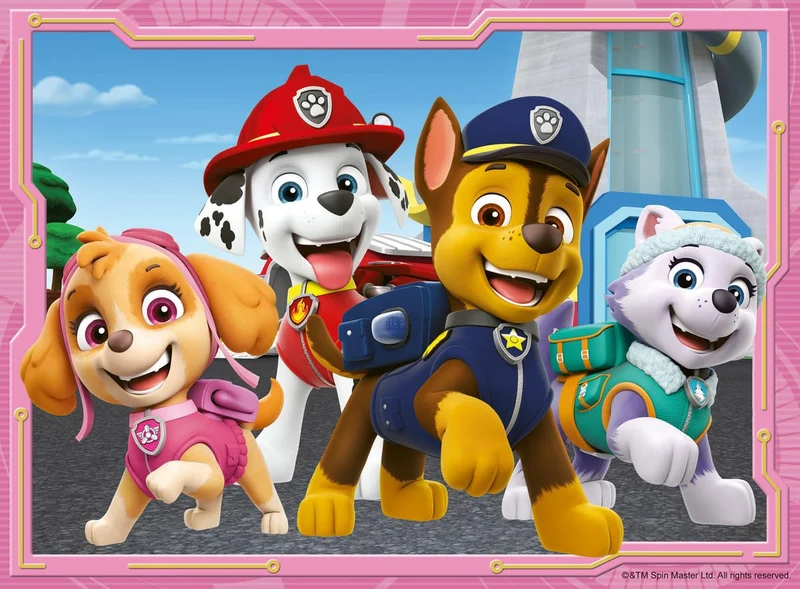 Ravensburger - Puzzle Paw Patrol B, Collezione 4 in a Box, Idea Regalo per Bambini 3+ Anni, Gioco Educativo e Stimolante, 4 Puzzle 12-16-20-24 Pezzi, 70x50 cm
